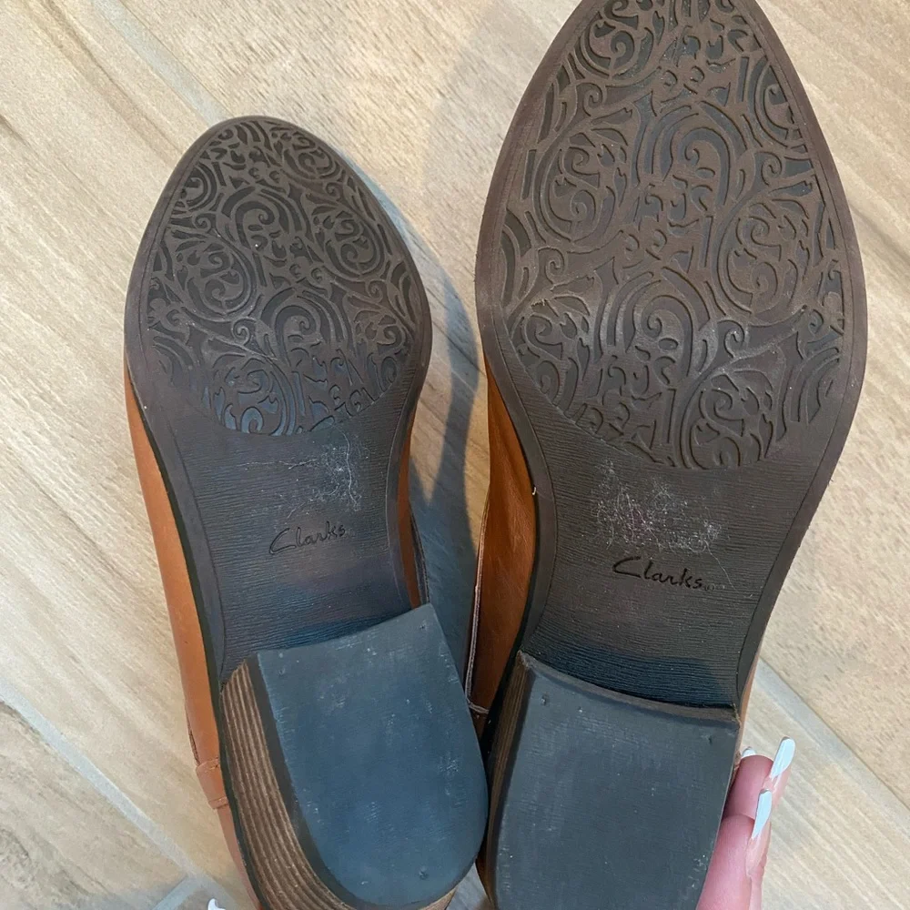 Brown Leather Clark’s Soft Cushion Booties - Picture 7 of 7